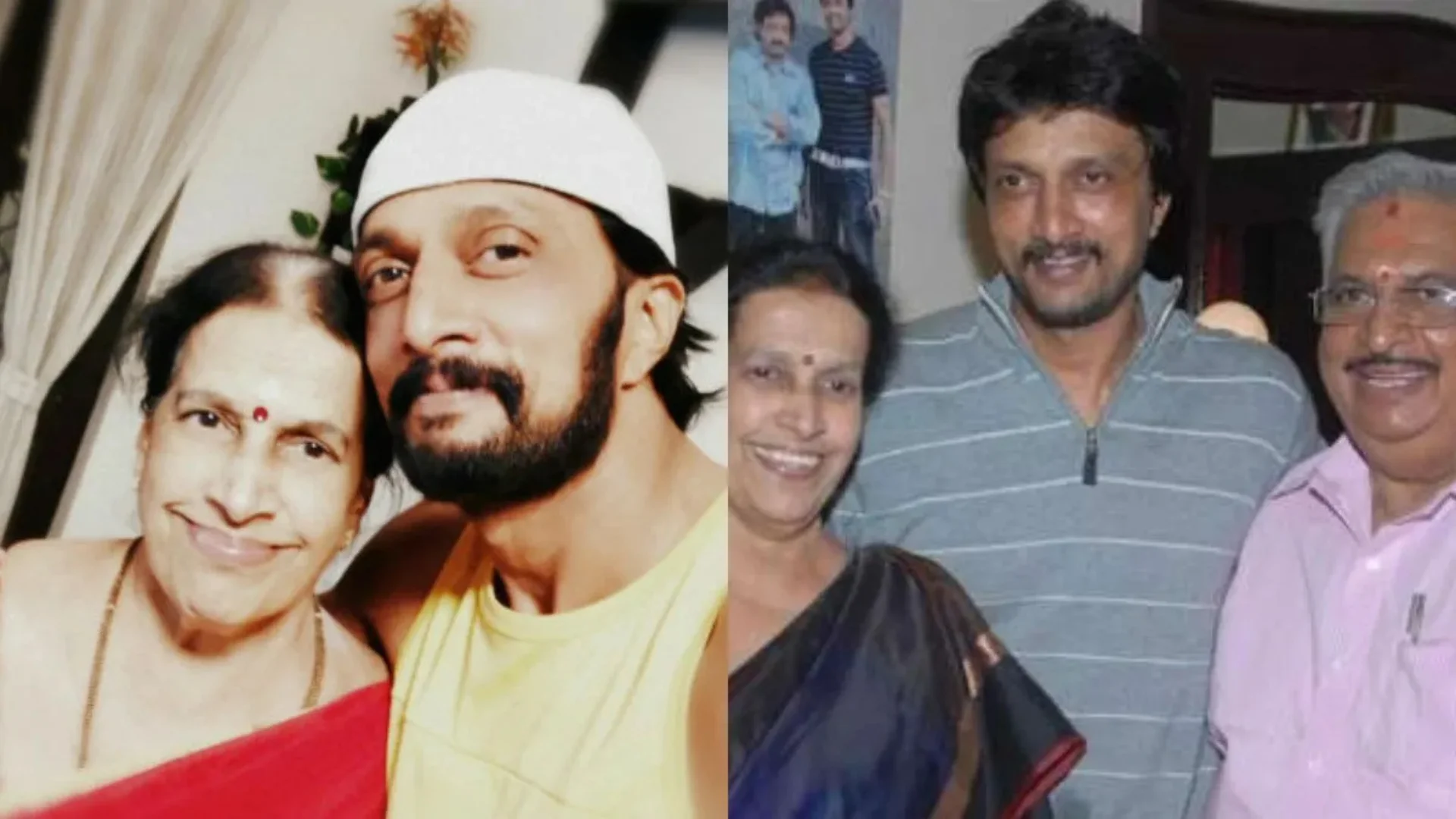 ಕಿಚ್ಚ ಸುದೀಪ್ ತಮ್ಮ ತಾಯಿ ಸರೋಜ ಸಂಜೀವ್ ಅವರೊಂದಿಗೆ